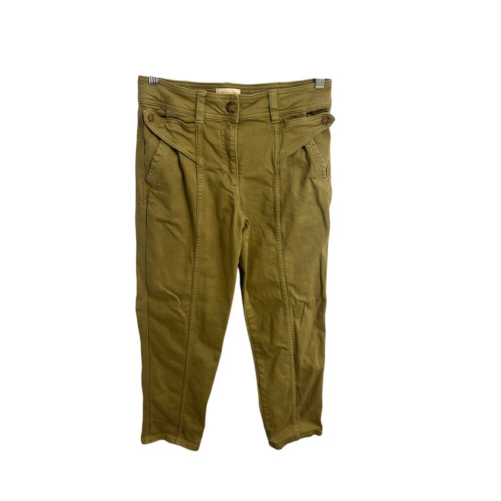 Sezane Herve Trouser in Light Olive Sz 36/ US 4 Women’s Cotton Pants GREAT! - Picture 3 of 10
